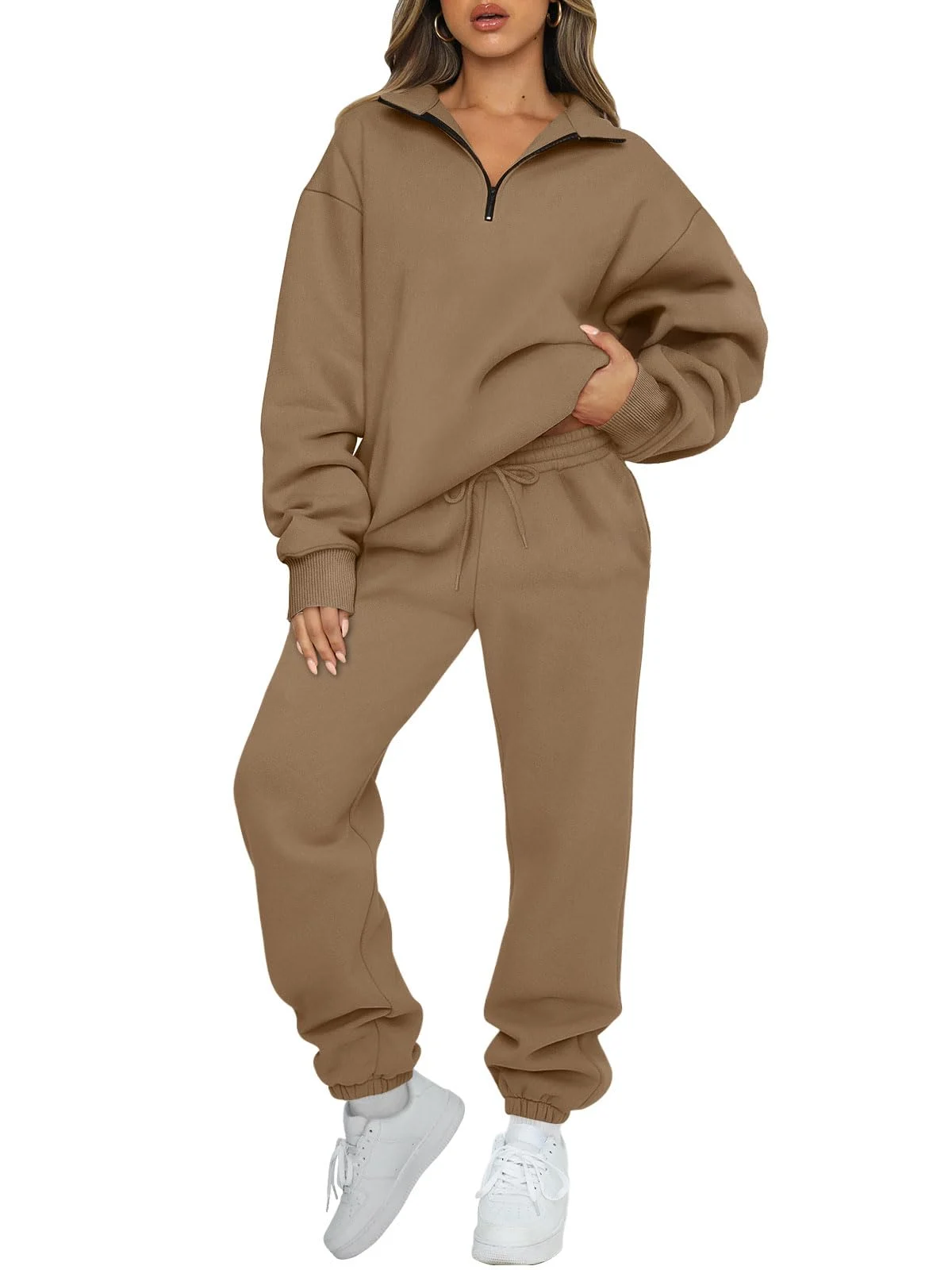 Women's Half-Zip Pullover & Jogger Tracksuit